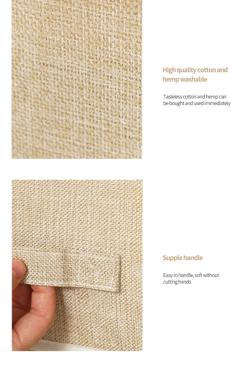 KTX-384851 4-Layer Cotton and Linen Fabric Hanging Organizer Box for Home Storage and Organisation