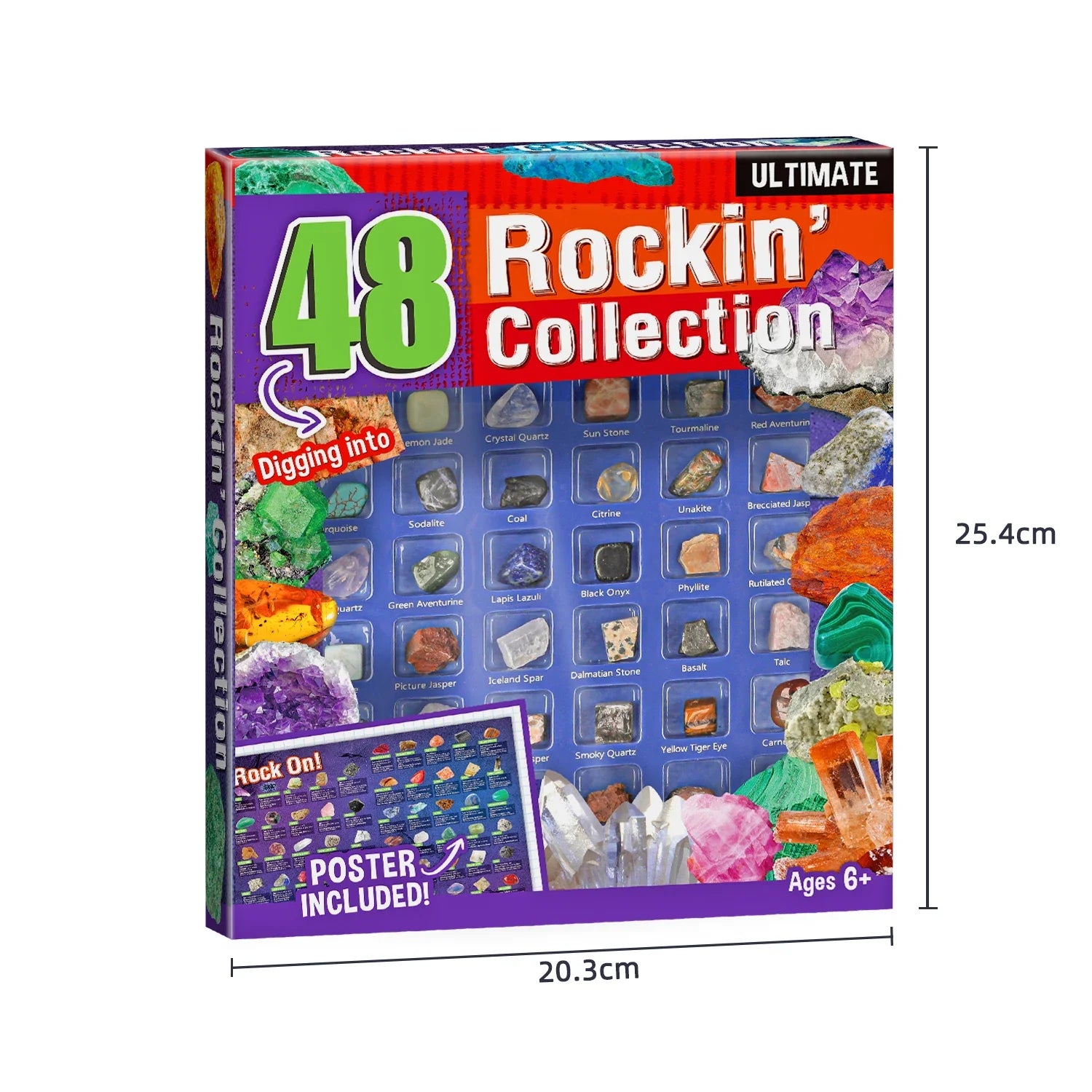 KTX-670099 Eco-Friendly Learning Rock Collection - Collectable Crystal Stones for Educational Use