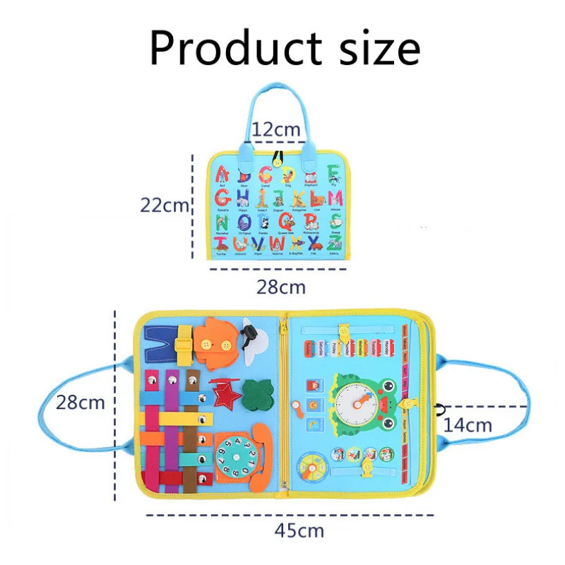 KTX-523219 Dinosaur-Themed Felt Learning Board for Toddlers - Educational Busy Board Cloth for Early Childhood Development