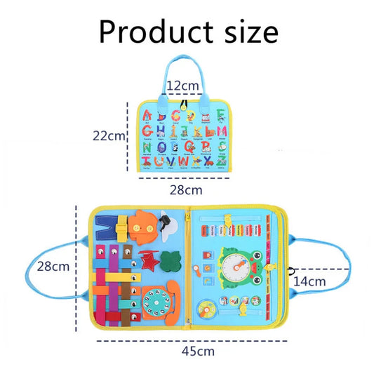 KTX-523219 Dinosaur-Themed Felt Learning Board for Toddlers - Educational Busy Board Cloth for Early Childhood Development