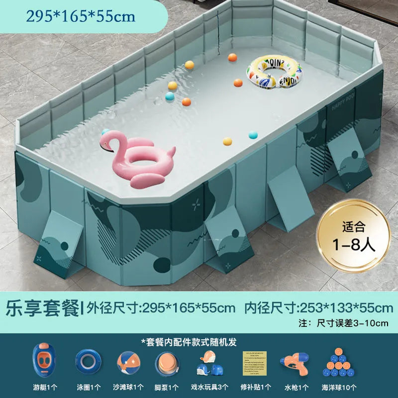 HKM-848339 Large Rectangular Above Ground Swimming Pool for Outdoor Use