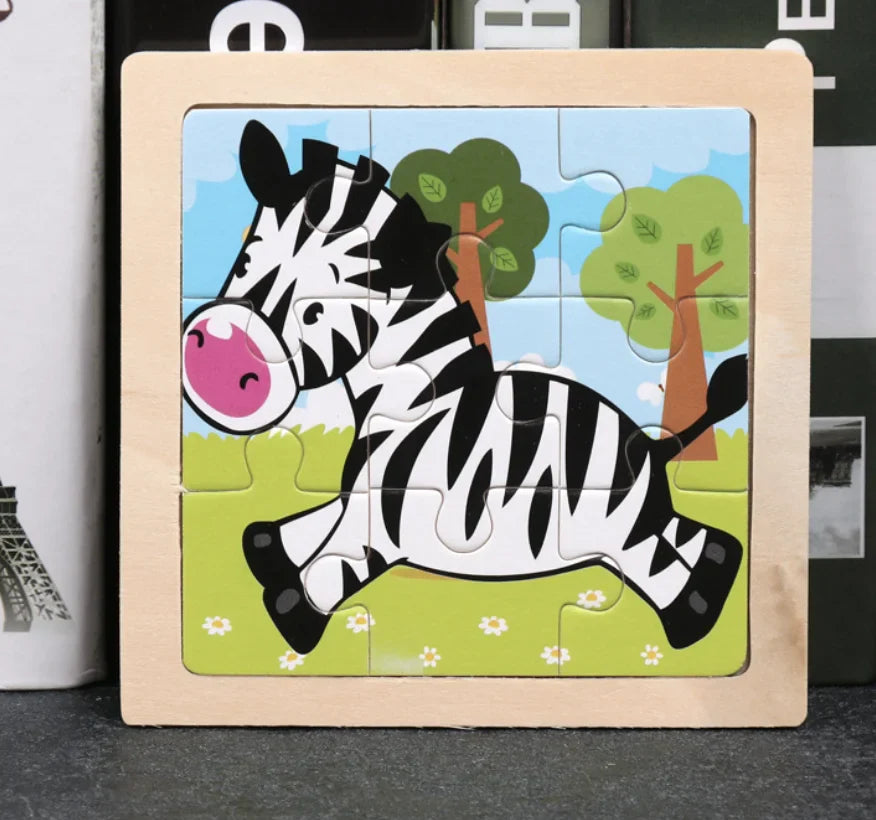 KTX-777619 Wooden Animal Puzzle Toy for Toddlers Age 1-3 - Educational and Interactive Learning Game