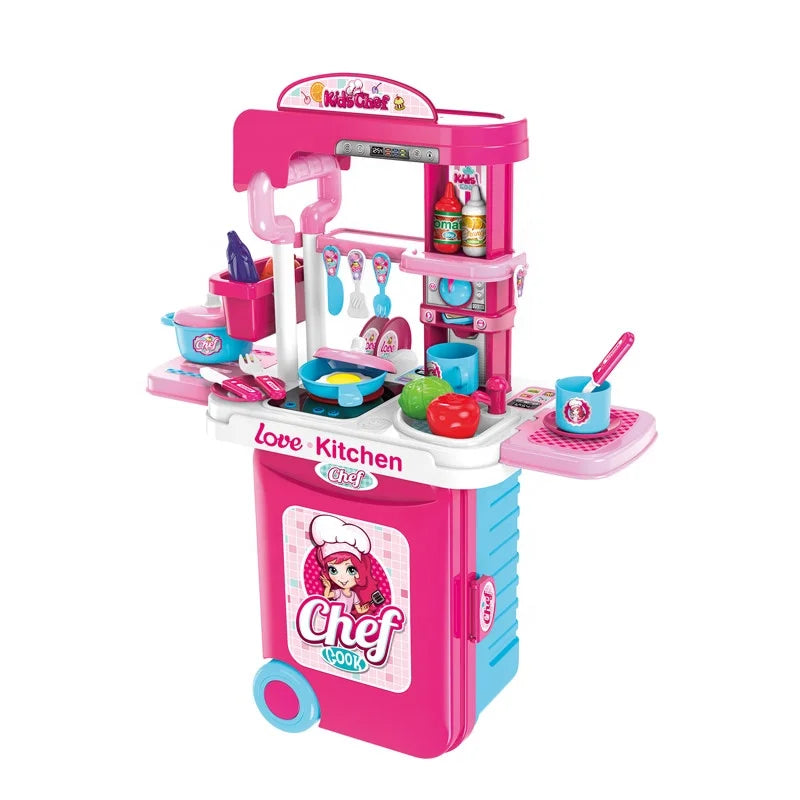 KTX-932627 3-in-1 Pretend Play Kitchen Set with Lights and Sounds for Kids Ages 2-7