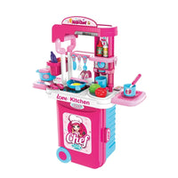 HKM-932627 3-in-1 Pretend Play Kitchen Set with Lights and Sounds for Kids Ages 2-7