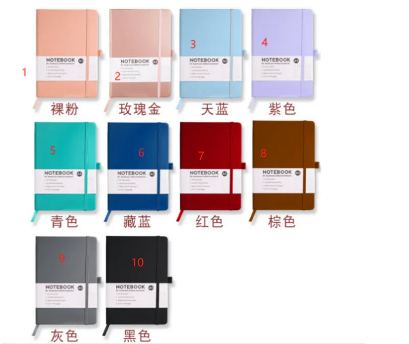 KTX-832787 Ivory White PU Leather Strap Notebook with Lined Inner Pages for Creative Office Use