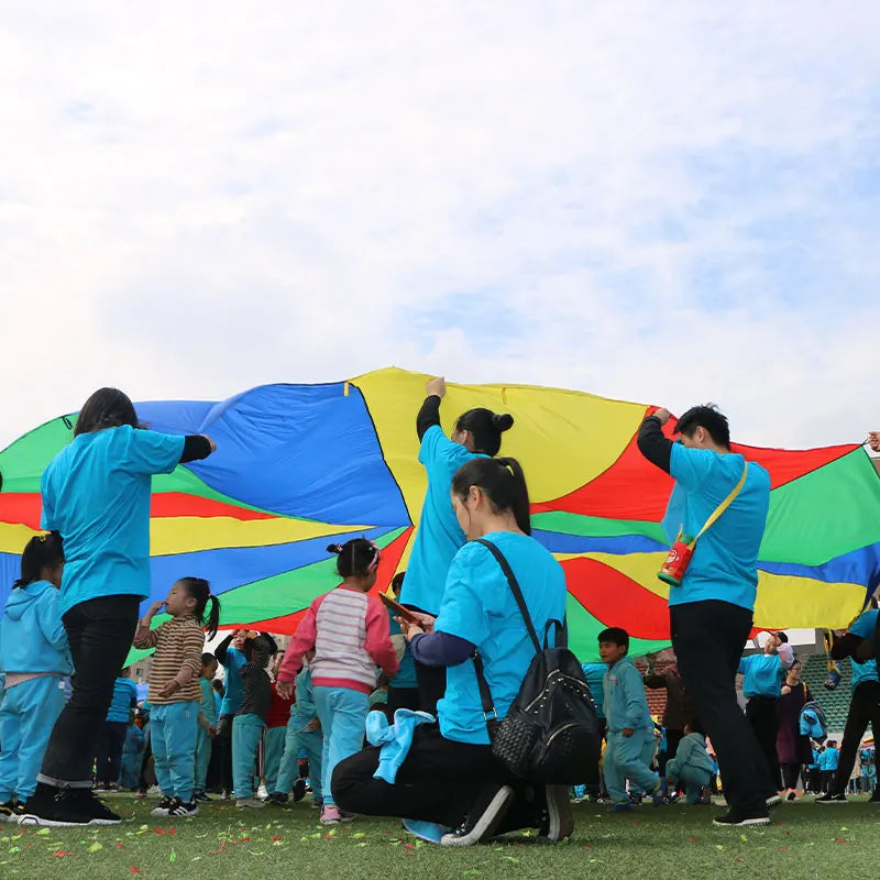 KTX-365139 Outdoor Play Parachute for Kids - Custom Sizes Available with Handles