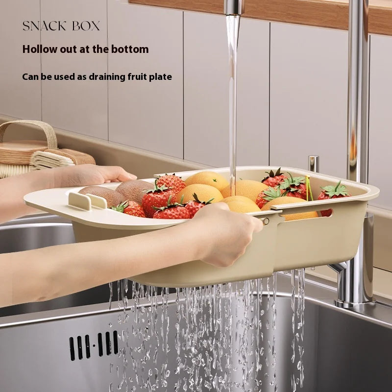 KTX-401811 Double-Layer Plastic Storage Box with Built-In Trash Can for Living Room Use