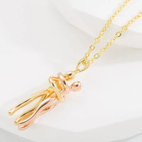 HKM-838803 Lovers Embrace Necklace Pendant 18K Gold Plated Stainless Steel Necklace for Valentine's Day Gift Jewelry
