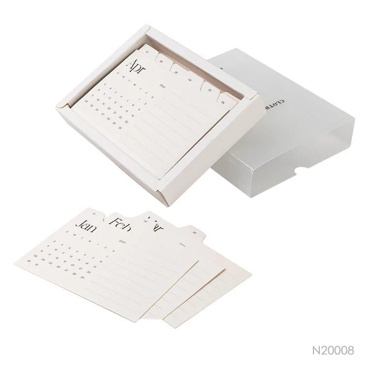 KTX-951507 Custom Mini Wooden Desk Calendar Stand with Base - Day-by-Day Design