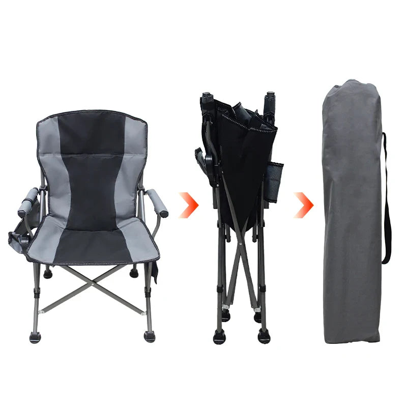 HKM-535315 Portable Heated Outdoor Folding Bean Bag Chair for Camping, Fishing, and Stadium Use