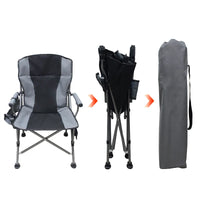 HKM-535315 Portable Heated Outdoor Folding Bean Bag Chair for Camping, Fishing, and Stadium Use