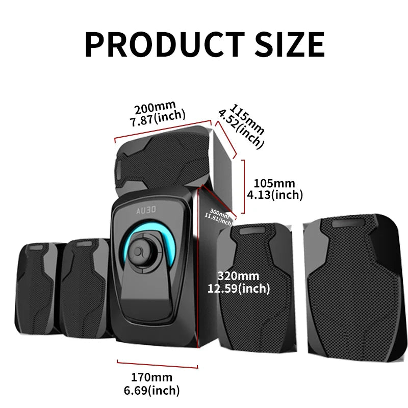 KTX-367507 5.1 Channel Surround Sound Home Theatre System with USB, SD, and FM Radio