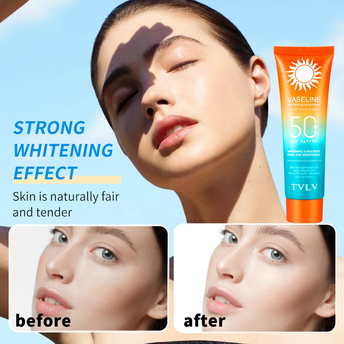 HKM-981011 High SPF 50+ Sun Cream Lotion for Women - Anti-UV Sunscreen for Face Care