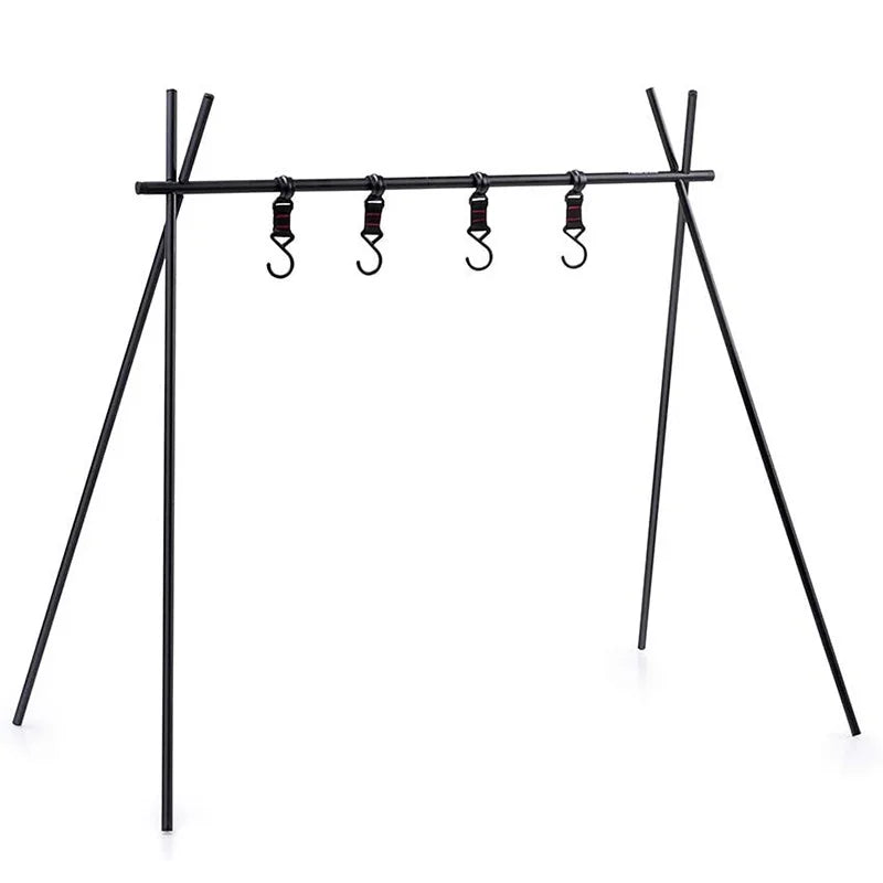 VTX-0945491 Camping Hanging Rack Folding Aluminum Alloy Portable Hanging Organizer Rack for All Gear and Camping Outdoor Supplies