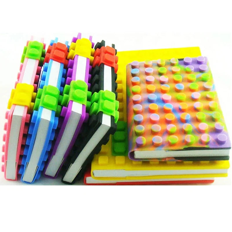 KTX-751443 Custom A6 Silicone Diary Notebook with Colourful Block Design and 100 Sheets