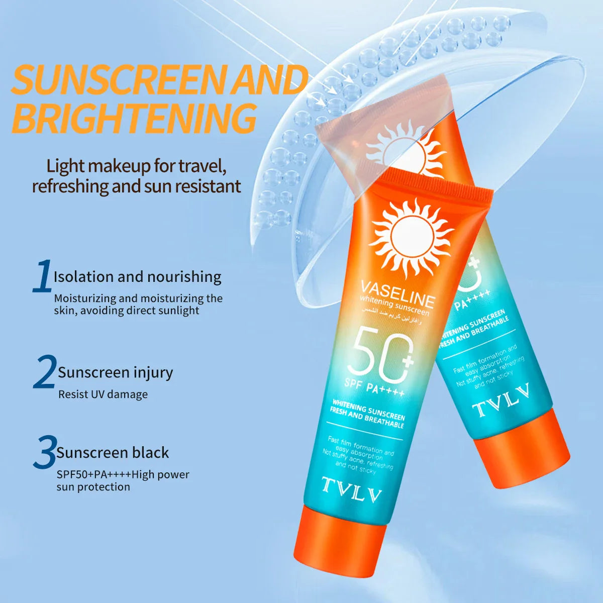 HKM-981011 High SPF 50+ Sun Cream Lotion for Women - Anti-UV Sunscreen for Face Care