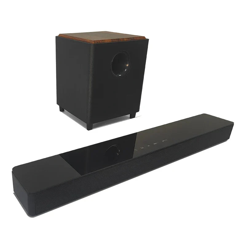 KTX-959123 2.1Ch 120W Mini Wooden Sound Bar Speaker with Compact Design