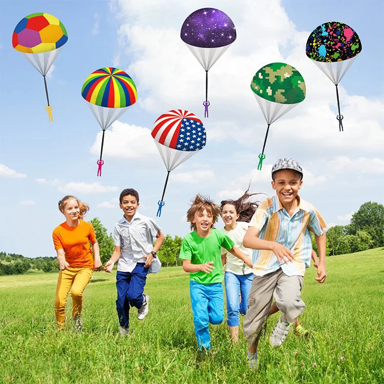 KTX-692819 Mini Play Soldier Parachute Toy - Hand Throwing Outdoor Paratrooper Games for Kids