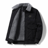 HKM-160723 Mens Winter Iacket Coat Striped Velvet Cotton With Thickened Lamb Cashmere Plus Size Men's Jackets Men's Coats