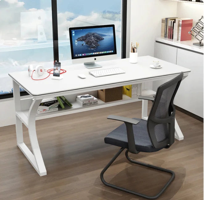 KTX-022227 Modern Computer Desk for Office and Home Use, Available in Warm White and Black Walnut, Multiple Sizes