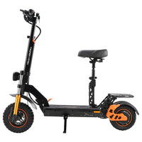 HKM-4594593 Off-Road Folding Electric Scooter with Seat, 800W Motor (1000W Peak), 48V 18Ah Battery, 28 mph, 11/10 in Tires