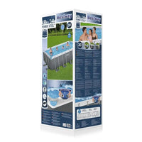 HKM-470931 Bestway 56670 Power Steel Rectangle Above Ground Swimming Pool 4.88m x 2.44m x 1.22m