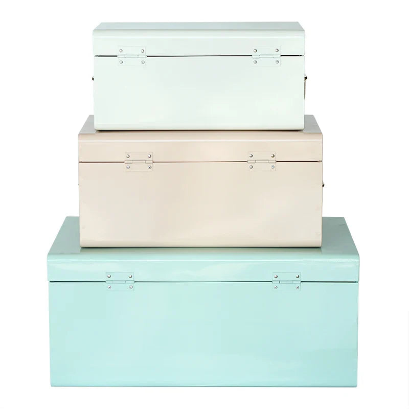 KTX-729491 Metal-Accented Storage Trunk Box for Organised Home Storage Solutions