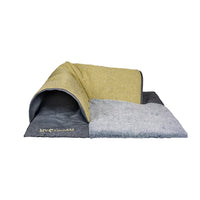 HKM-291923 Interactive Plush Cat Tunnel and Bed - Yellow, 70x70cm, Certified Safe for Pets