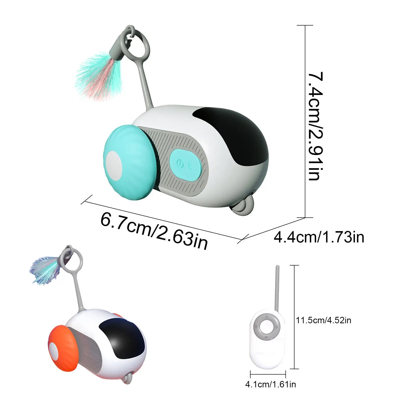 HKM-391379 Interactive Electric Cat Toy with Gravity Roll Feature and Feather Teaser