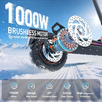 Electric Scooter Adults 10" Tires 1000W Brushless Motor Top Speed 28 MPH 28 Miles Max Range Dual Folding Smart APP Max 330lbs