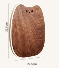 Food-Safe Wenge Wood Cutting Board, Cartoon Design, Thickened & Mold-Resistant