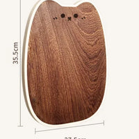Food-Safe Wenge Wood Cutting Board, Cartoon Design, Thickened & Mold-Resistant