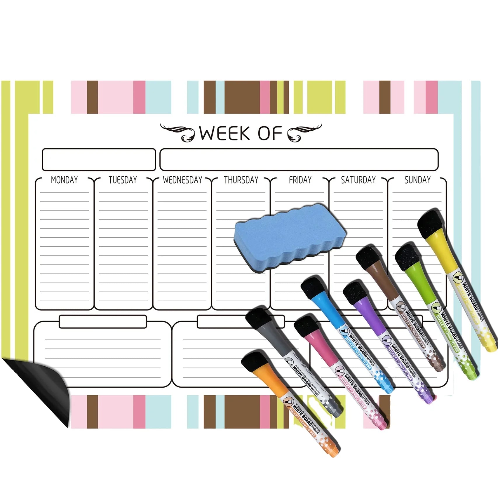 KTX-278035 Magnetic Weekly and Monthly Calendar for Fridge - Organise Your Schedule Effortlessly
