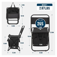 Outdoors Hiking Camping Travel Foldable Fishing Chair Compact Portable Backrest Stool