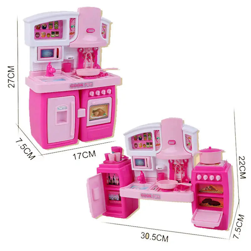 KTX-551699 Kids Kitchen Play Set with Tableware - Pretend Simulation Cooking Toy for Girls