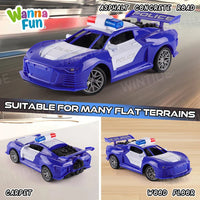 HKM-641171 1:20 Scale Remote Control Police Car Model with Sound and Light Effects, Electric Powered, Indoor-Outdoor Use