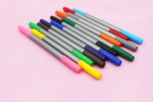 KTX-158163 Dual Tip Felt Tip Markers - Assorted Colours for Art, School and Office Use