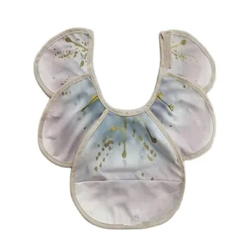 HKM-916691 2022 Hot Sell Customized Washable Waterproof Baby Bib for Feeding PU Big Pocket Polyester