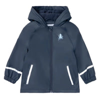HKM-129107 Waterproof Two-Piece Fleece-Lined PU Children's Jackets t Zipper Closure Cartoon Softshell Rainwear Girl's Clothing Kids