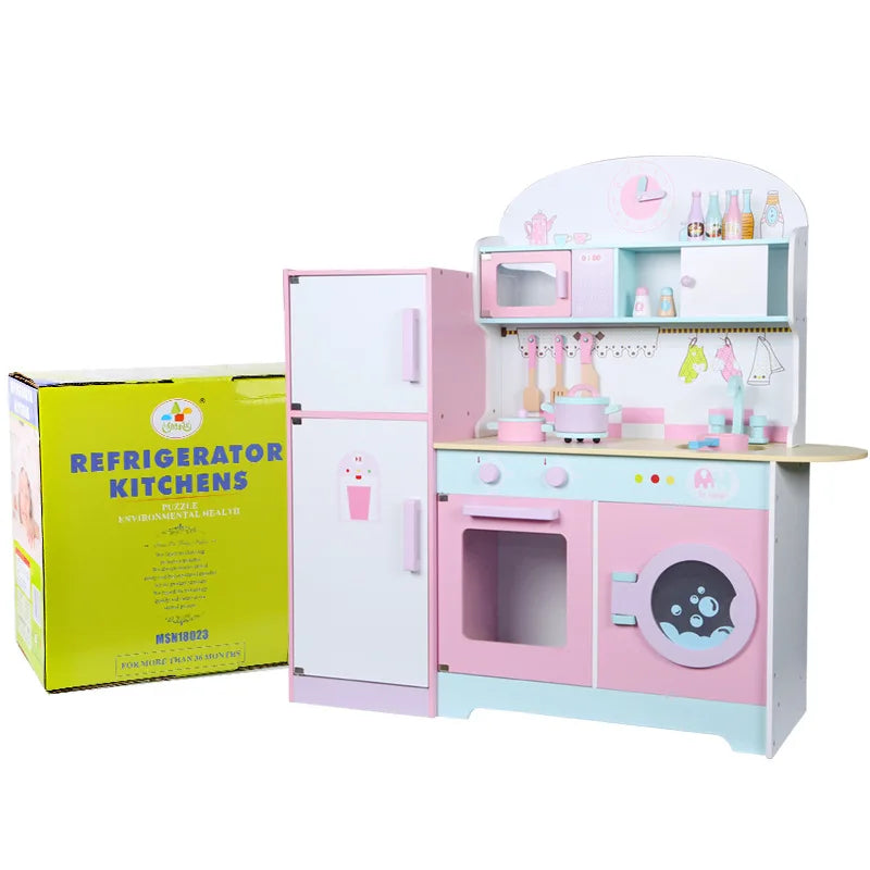 KTX-062483 Wooden Pretend Play Kitchen Set for Kids - Educational Toy for Creative Imaginative Play