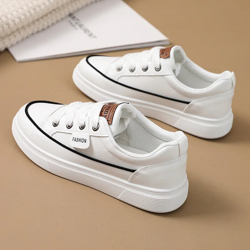 HKM-311059 YQ30 Summer New Casual Little White Shoes Leather Elevated Thin Sole Durable Versatile Board Shoes