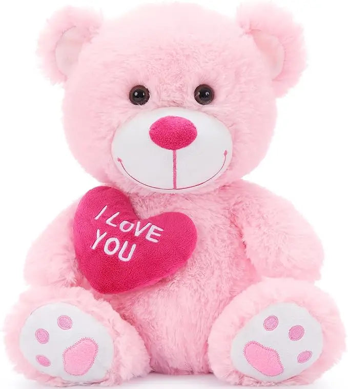 KTX-210515 12-Inch Pink Soft Plush Teddy Bear Toy for Kids and Adults - Ideal Valentine's Day Gift