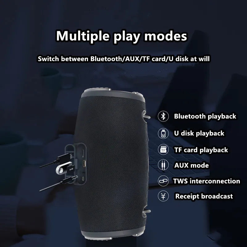 KTX-070931 Portable 100W Outdoor Bluetooth Speaker with 3D Stereo Surround Sound and Subwoofer for Mobile Devices