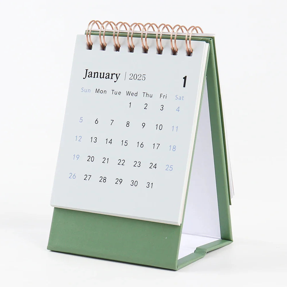 KTX-639635 Creative Portable Desktop Calendar for Office Use - Small Annual Planner