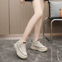 HKM-835347 Y5B08 New Simple Autumn Mid Top Fashion Versatile Elevated Thick Sole Sports Casual Anti slip Breathable Board Shoes