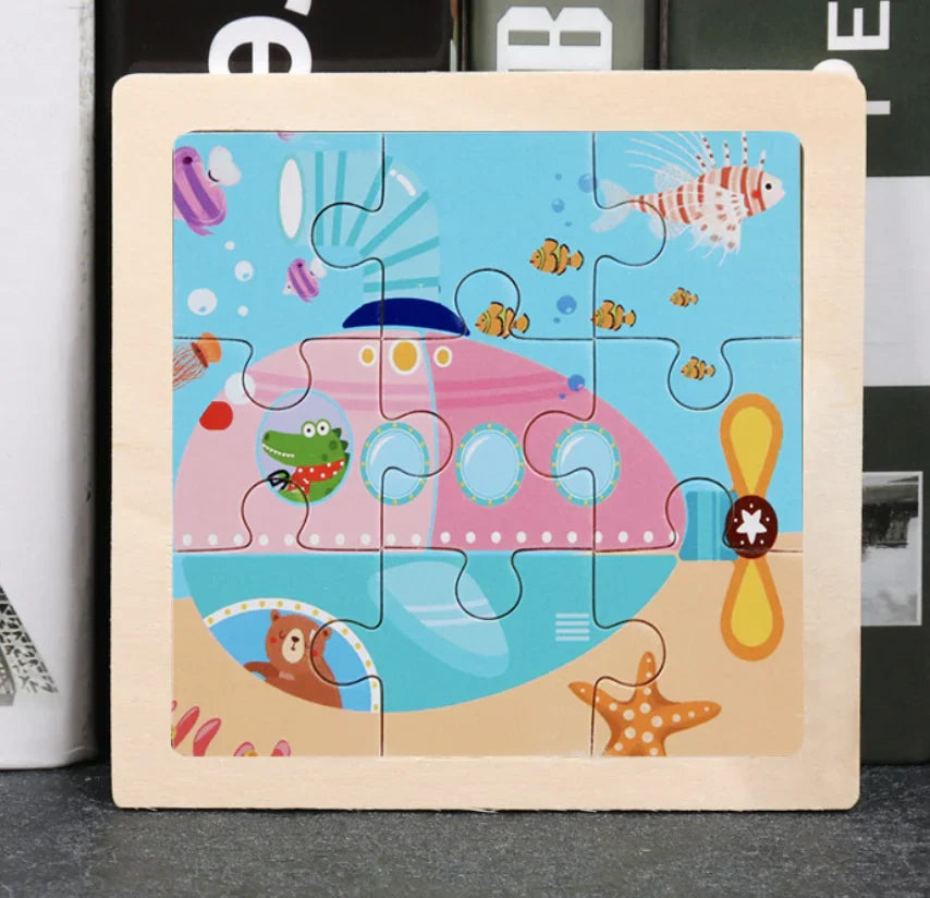 KTX-777619 Wooden Animal Puzzle Toy for Toddlers Age 1-3 - Educational and Interactive Learning Game