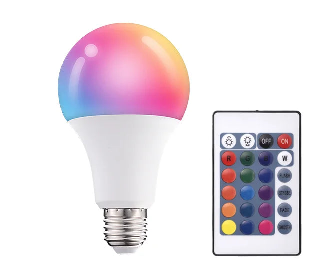 KTX-359123 Dimmable RGB LED Light Bulb E26/E27 - Multicolor Remote Control Options for Home and Party Use