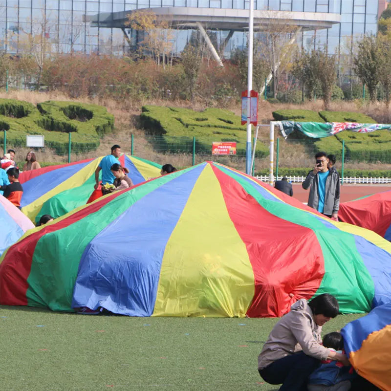 KTX-365139 Outdoor Play Parachute for Kids - Custom Sizes Available with Handles