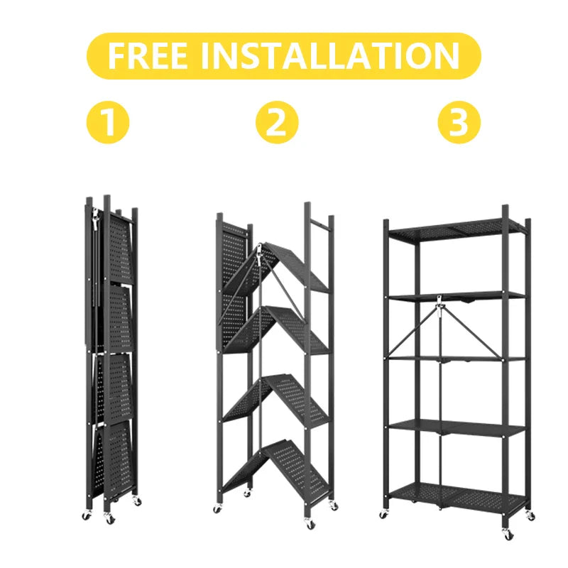KTX-827795 4-Tier Metal Vegetable Storage Rack for Kitchen Organisation