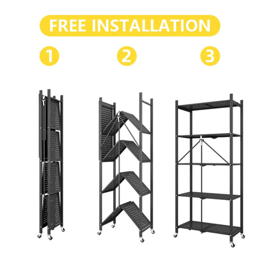 KTX-827795 4-Tier Metal Vegetable Storage Rack for Kitchen Organisation